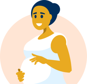 Illustration of a smiling pregnant person